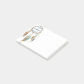 Brown Turquoise Dream Catcher Post-it Klebezettel (angewinkelt)