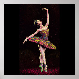 Brown Tutu Ballerina Puzzle - Stunning Dance Art w Poster