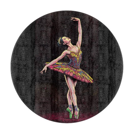 Brown Tutu Ballerina Puzzle - Stunning Dance Art w Schneidebrett (Vorderseite)