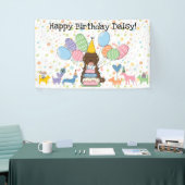 Brown Tuxedo Cockapoo Cavapoo Dog Birthday Party Banner (Messeveranstaltung)