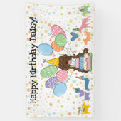 Brown Tuxedo Cockapoo Cavapoo Dog Birthday Party Banner (Vertikal)
