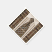 Brown Tweed Shirt and Krawatte Mens Anzug Napkins Serviette (Ecke)