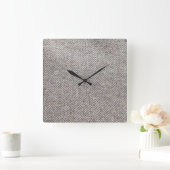 Brown-Tweedgewebe Quadratische Wanduhr (Zuhause)