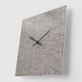 Brown-Tweedgewebe Quadratische Wanduhr (Winkel)