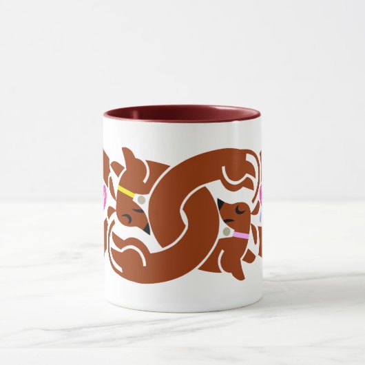 Brown Twisted Dackel Tasse (Zentrum)