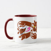 Brown Twisted Dackel Tasse (Links)