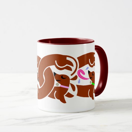 Brown Twisted Dackel Tasse (VorderseiteRechts)