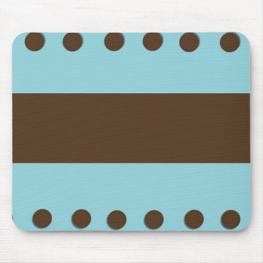 Brown u. Blau mit Brown-Punkten Mousepad (Vorne)