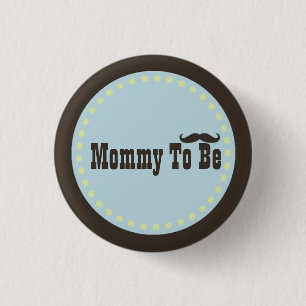 Brown u. blaue Schnurrbart-Mama, zum Knopf zu sein Button