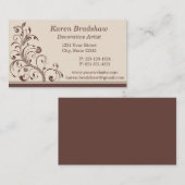 Brown- u. Creme-Blumenlocken-Visitenkarten Visitenkarte (Vorne/Hinten)