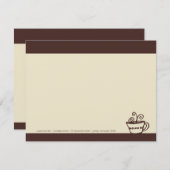 Brown- u. Creme-Kaffeetasse-Mitteilungskarten Einladung (Vorne/Hinten)