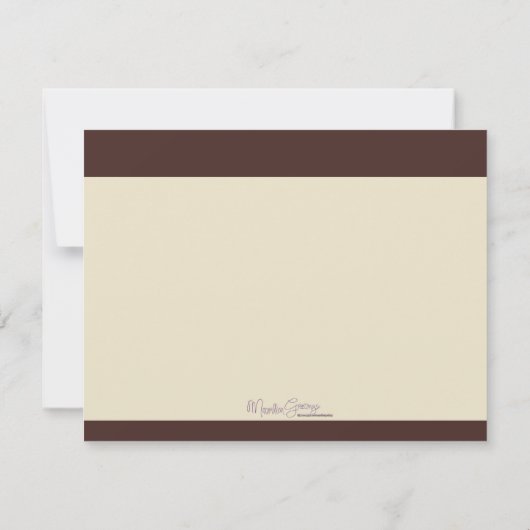 Brown- u. Creme-Kaffeetasse-Mitteilungskarten Einladung (Rückseite)