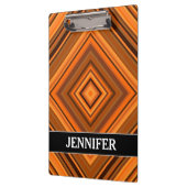 Brown u. orange Quadrat-Muster + Individueller Klemmbrett (Links)