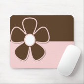 Brown u. Rosa mit Gänseblümchen-Blume Mousepad (Mit Mouse)