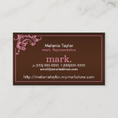 Brown u. rosa Visitenkarte (Rückseite)