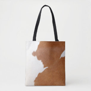 Brown u. weißer Kuh-Druck Tasche
