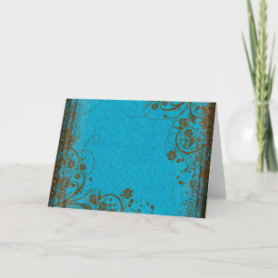 Brown und aquamarines feiertagskarte