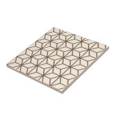 Brown und beige geometrisches KunstDeko Muster Fliese (Seite)