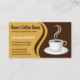 Brown und beige Wellen-Café-Geschäfts-Café Visitenkarte