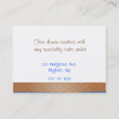 Brown und blaue Bäckerei-Visitenkarte Visitenkarte (Rückseite)