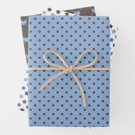 BROWN- UND BLUE-PATTERN GESCHENKPAPIER SET (Beispiel)