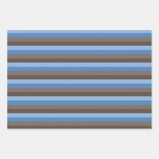 BROWN- UND BLUE-PATTERN GESCHENKPAPIER SET (Vorderseite)