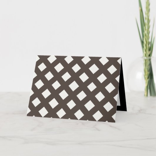 Brown und Cream Gingham Karte (Vorderseite)