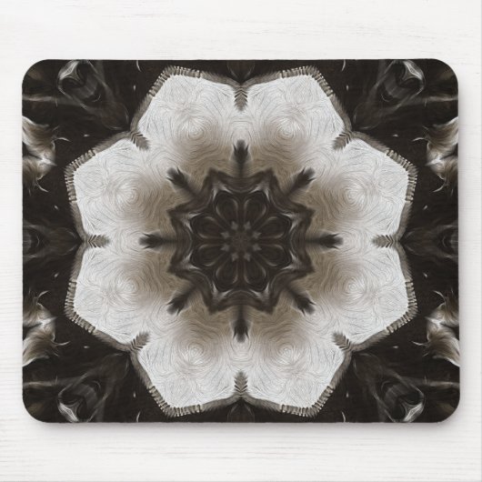 Brown und Cream Textured Mandala Mousepad (Vorne)