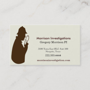 Brown- und Creme-Detektiv-Visitenkarte Visitenkarte