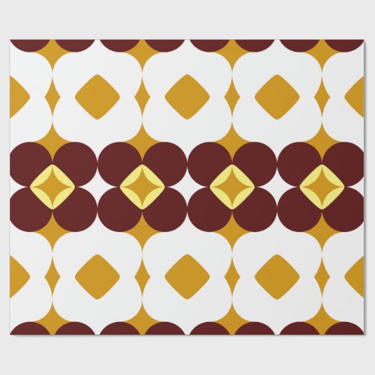 Brown und gelbe Blumen Geschenkpapier (Flach)