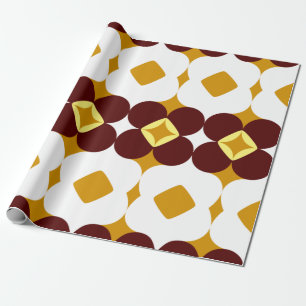 Brown und gelbe Blumen Geschenkpapier