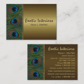 Brown- und Goldpfau-Feder-Visitenkarte Visitenkarte (Vorne/Hinten)