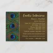 Brown- und Goldpfau-Feder-Visitenkarte Visitenkarte (Rückseite)