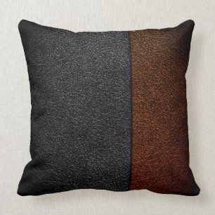 Brown und graues Leder Kissen