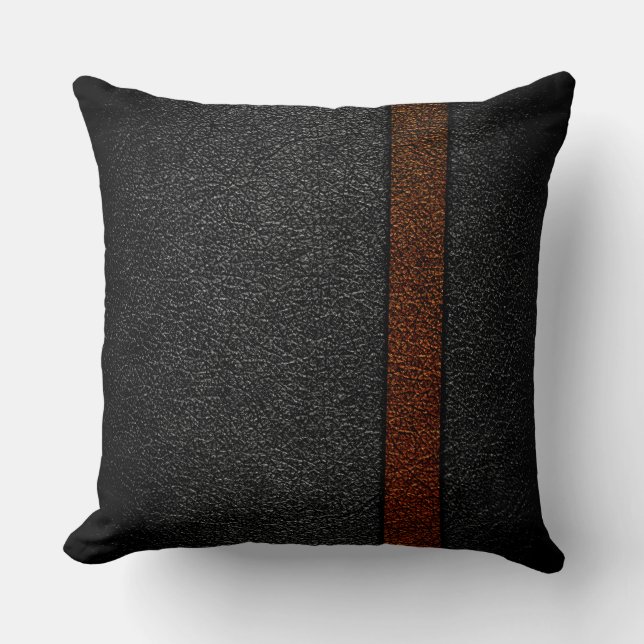 Brown und graues Leder Kissen (Vorderseite)