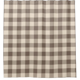 Brown und kakifarbiger Gingham überprüftes Muster Duschvorhang