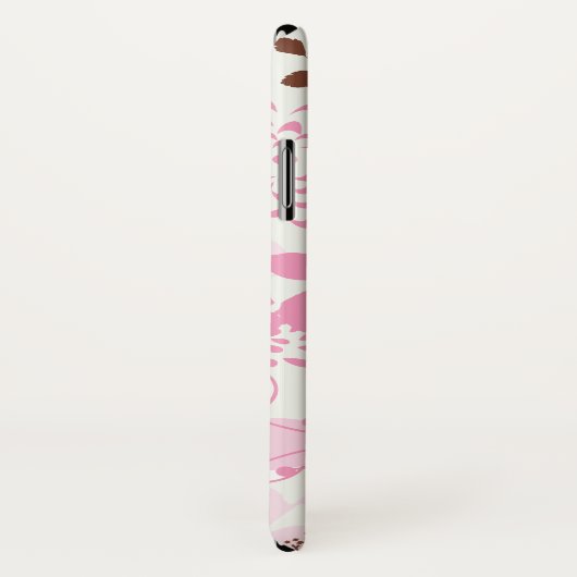 Brown und rosa Frühlings-Garten Case-Mate iPhone Hülle (Hinten/Rechts)