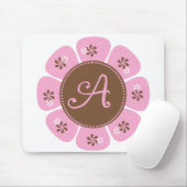 Brown und rosa Monogramm A Mousepad (Mit Mouse)