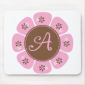 Brown und rosa Monogramm A Mousepad (Vorne)