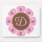 Brown und rosa Monogramm D Mousepad (Vorne)
