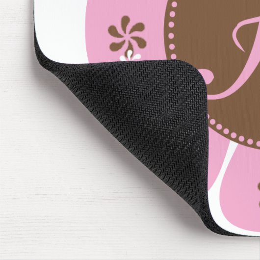 Brown und rosa Monogramm H Mousepad (Ecke)