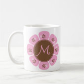 Brown und rosa Monogramm M Kaffeetasse (Links)