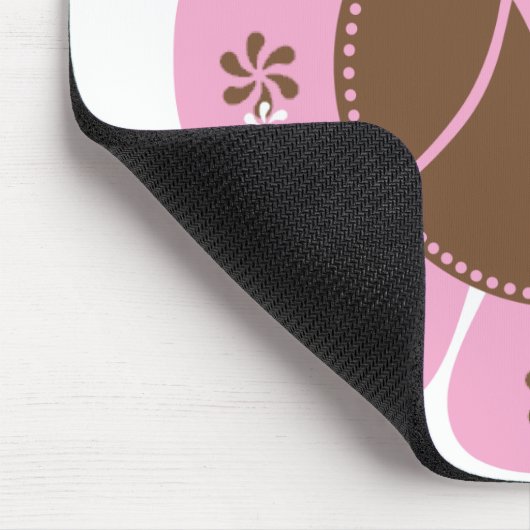 Brown und rosa Monogramm M Mousepad (Ecke)