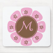 Brown und rosa Monogramm M Mousepad (Vorne)
