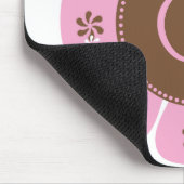 Brown und rosa Monogramm O Mousepad (Ecke)