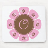 Brown und rosa Monogramm O Mousepad (Vorne)