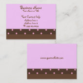 Brown und rosa Tupfen-"mollige" Visitenkarten Visitenkarte (Vorne/Hinten)