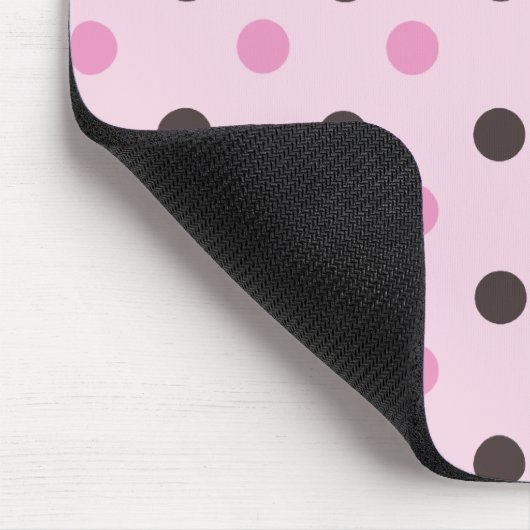 Brown und rosa Tupfen Mousepad (Ecke)