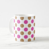 Brown und rosa Tupfenmuster Kaffeetasse (Vorderseite Links)