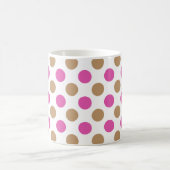 Brown und rosa Tupfenmuster Kaffeetasse (Mittel)